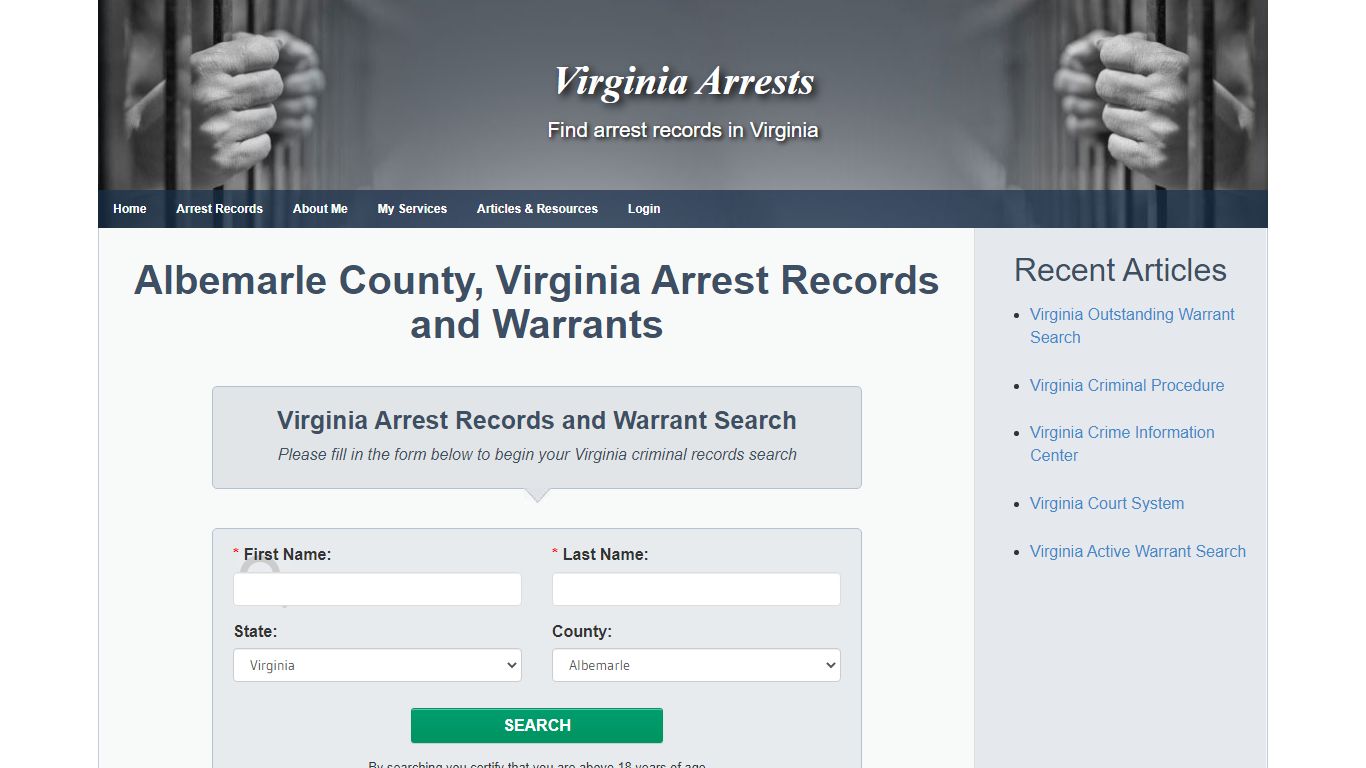 Albemarle County, Virginia Arrest Records and Warrants